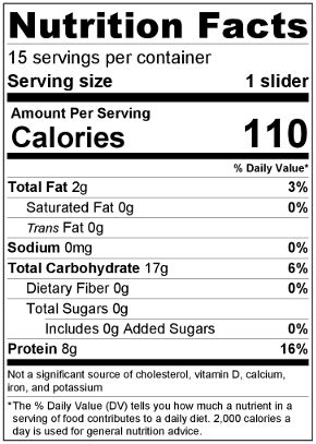 You can get a single, 1. . Smalls sliders nutrition facts